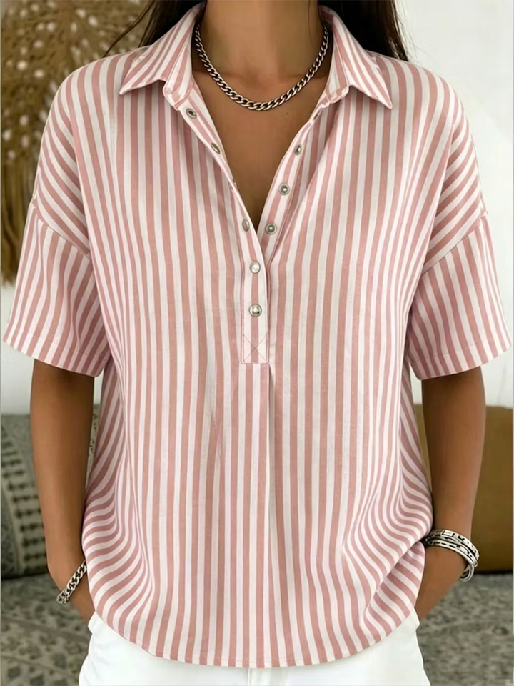 Madison | Camicia Polo a Righe in Lino