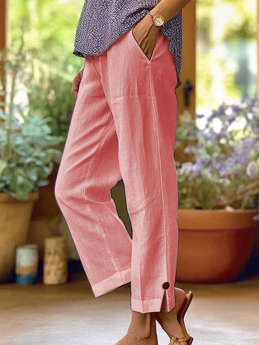 Brooke | Pantaloni dritti in cotone e lino