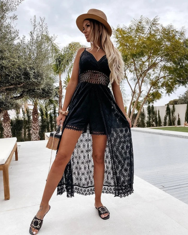 Ianthe | Tuta Larga con Dettagli all'Uncinetto