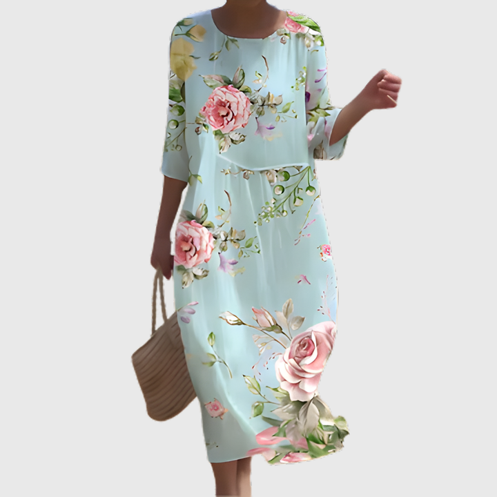 Abito Geeske con grandi rose su menta