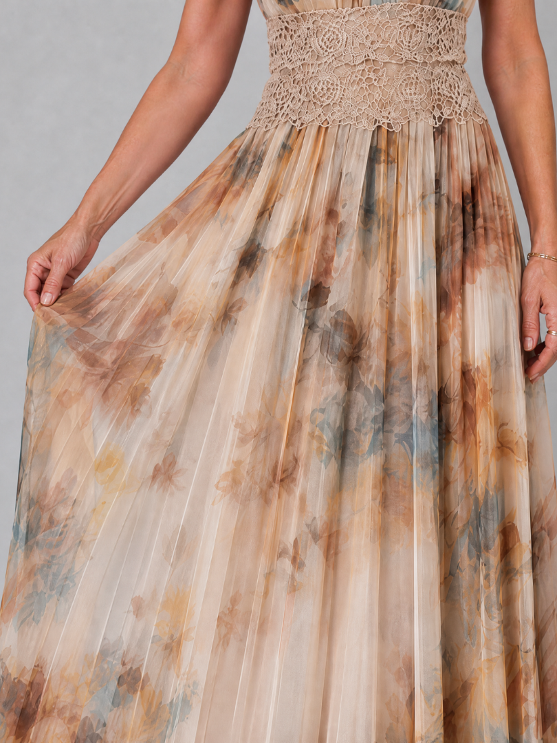 Elavenue™ Abito Maxi con Collo Halter in Pizzo