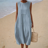 Elly vestito senza maniche azzurro