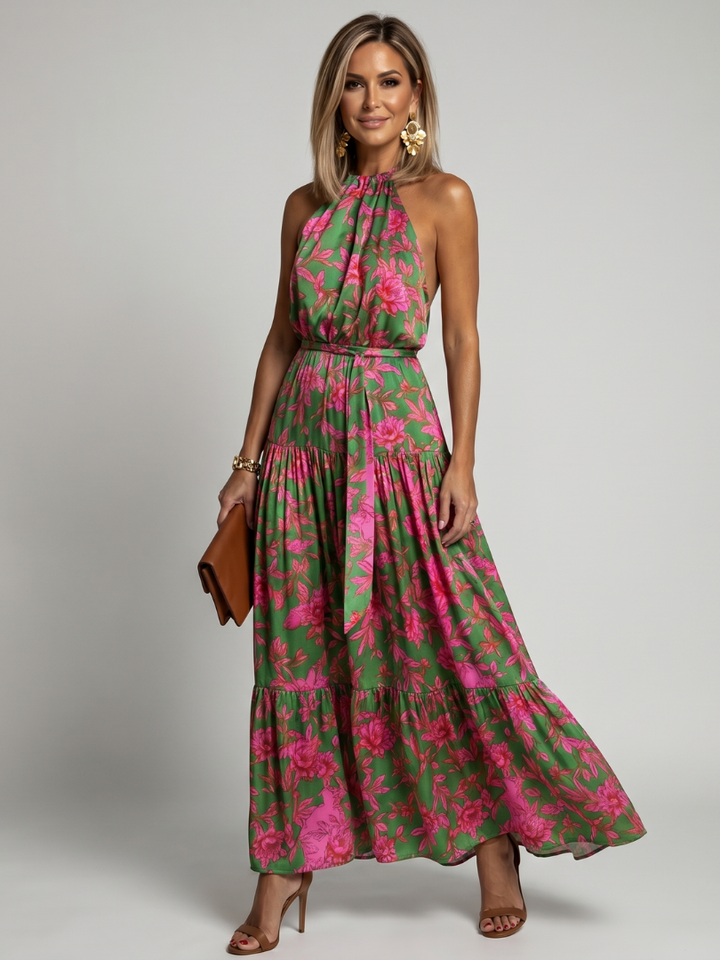 Rowen™ Abito Midi Drappeggiato con Collo All'Americana