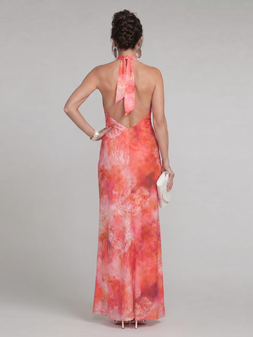Coraline™ Abito Maxi con Scollo Halter e Stampa