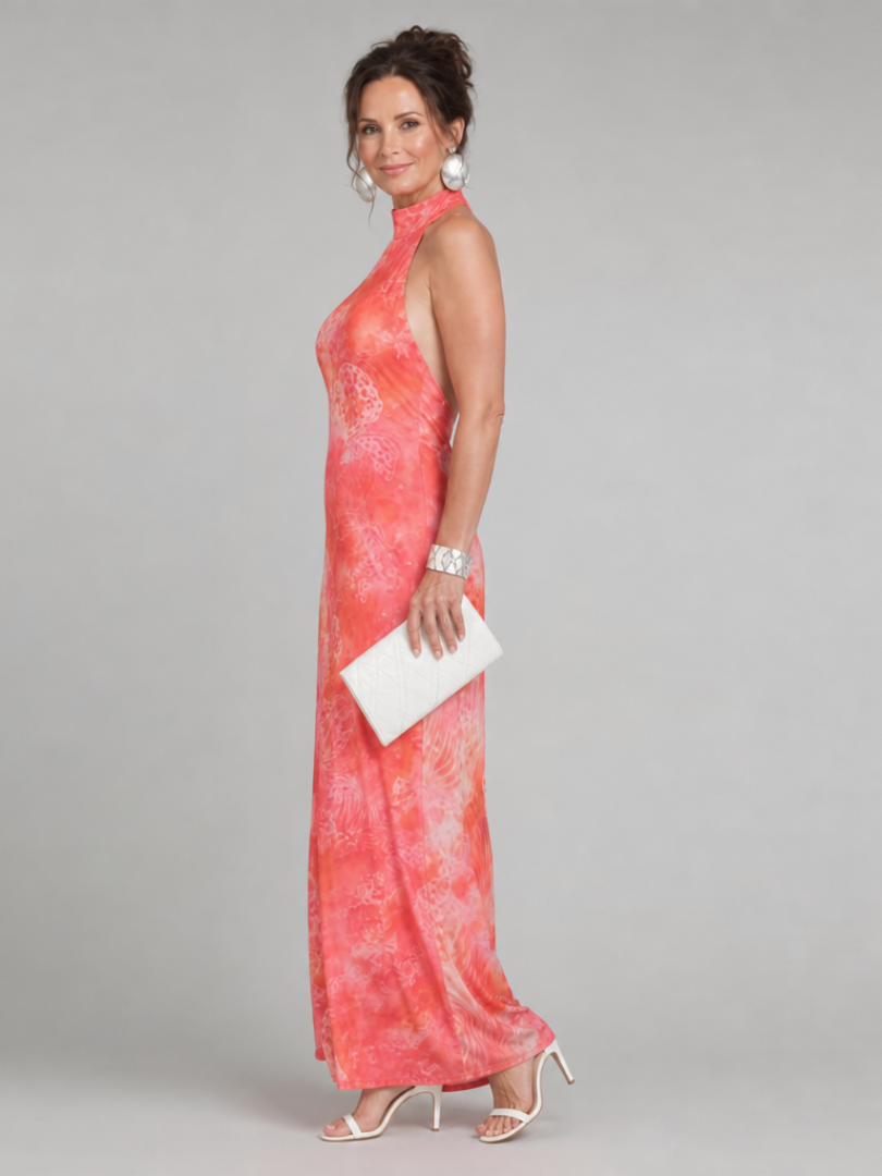 Coraline™ Abito Maxi con Scollo Halter e Stampa