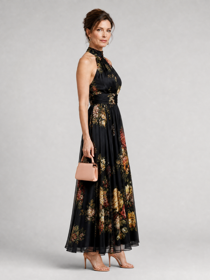 Sior™ Abito Midi con Scollo a Halter Floreale