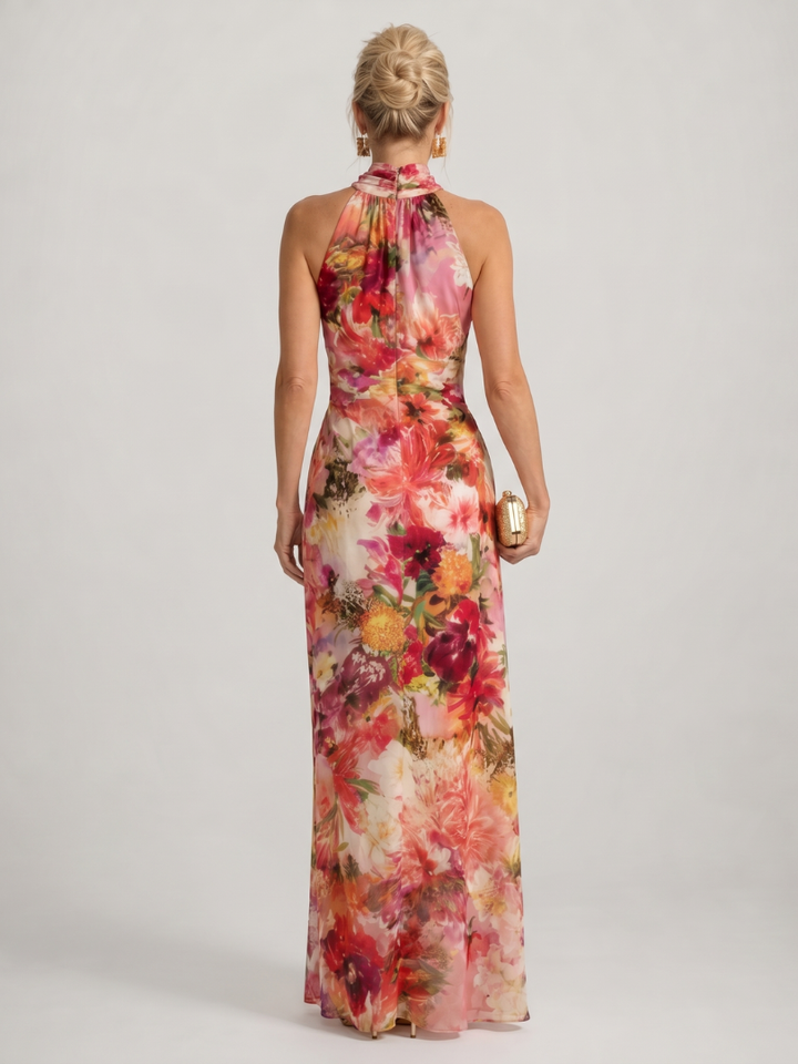 Elisabetta™ Abito Maxi a Stampa Floreale con Scollo Halter
