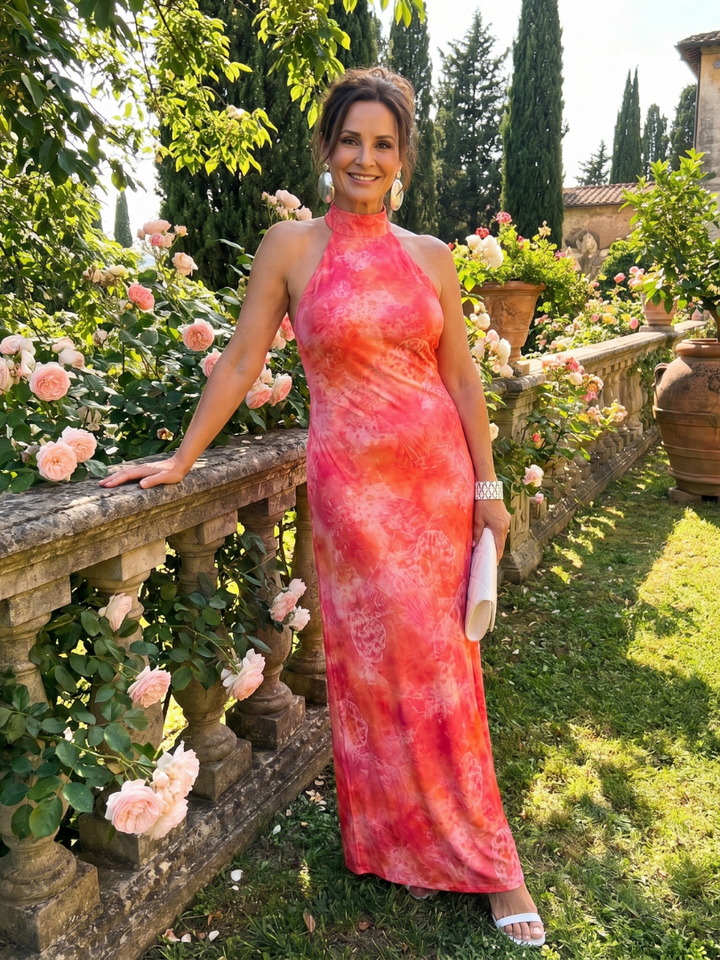 Coraline™ Abito Maxi con Scollo Halter e Stampa