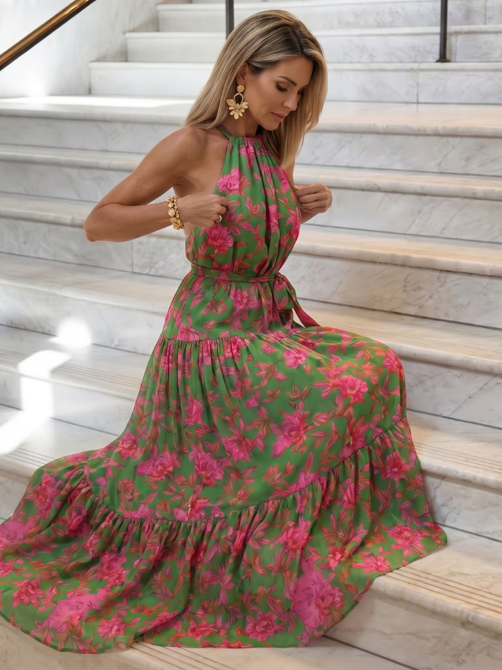 Rowen™ Abito Midi Drappeggiato con Collo All'Americana