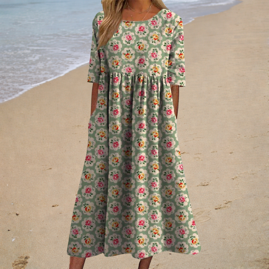 Anita abito lungo con rametti di fiori