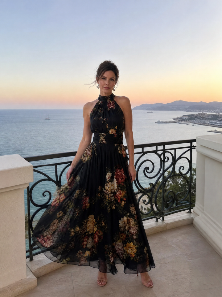 Sior™ Abito Midi con Scollo a Halter Floreale