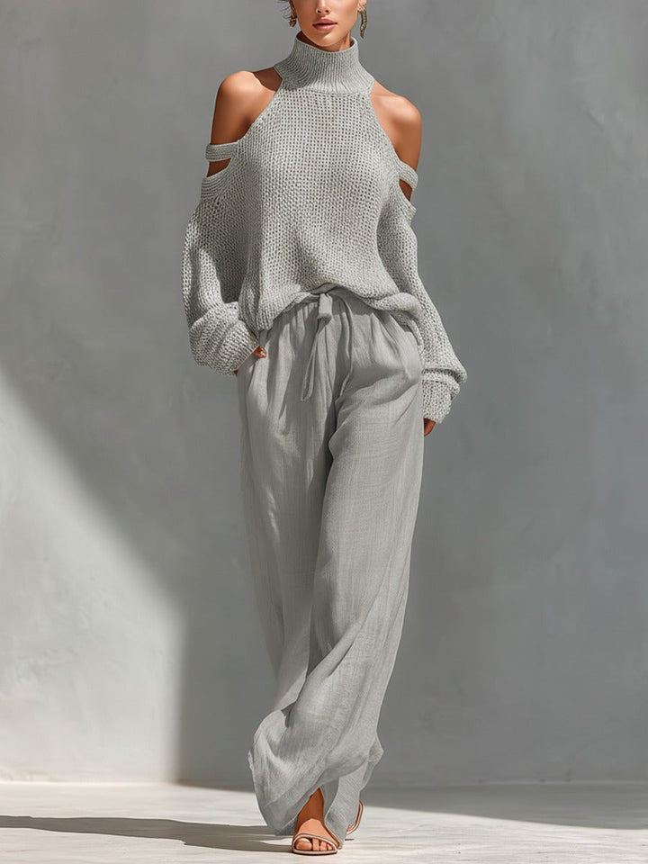 Camilla · Completo alla moda in maglia e lino