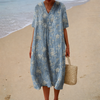 Abito Aleida con stampa floreale in azzurro chiaro
