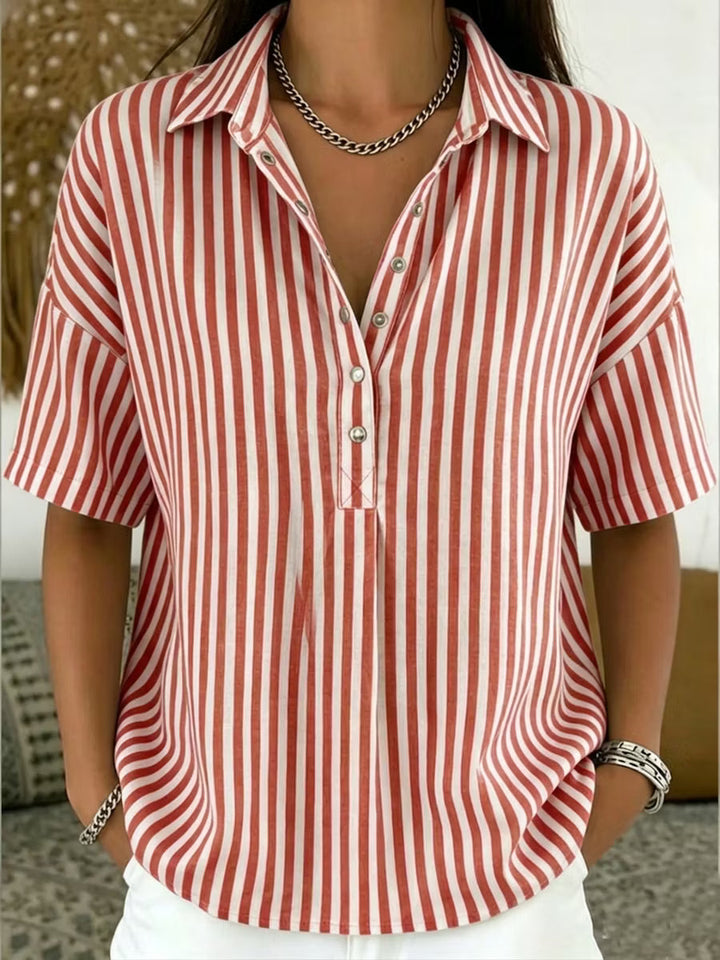 Madison | Camicia Polo a Righe in Lino