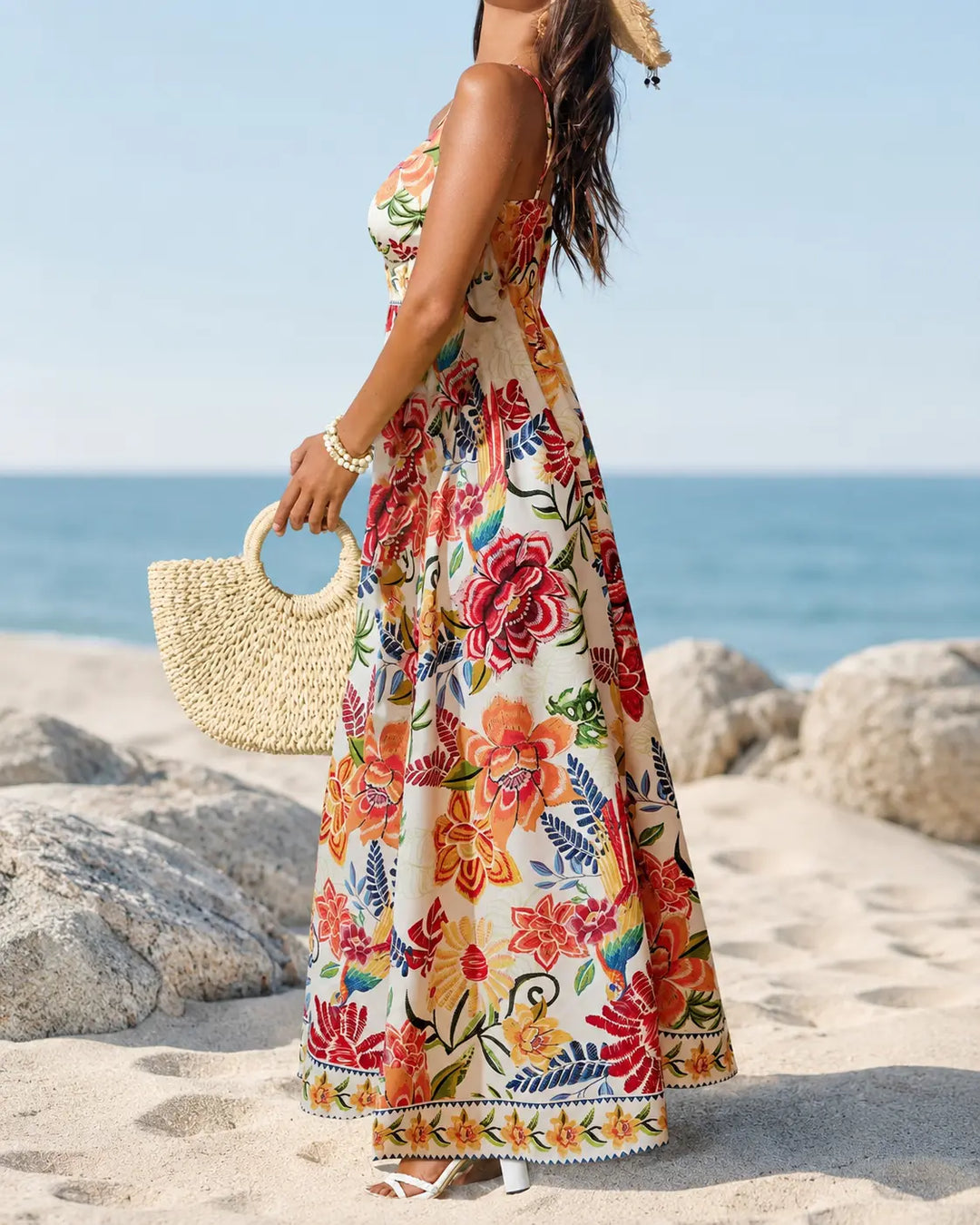 Marbella | Abito Maxi Tropical Bloom