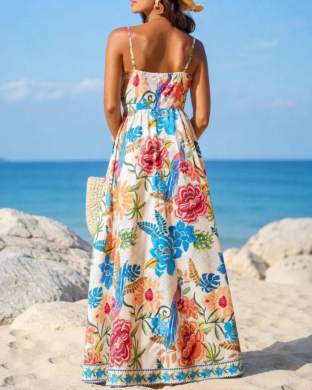 Marbella | Abito Maxi Tropical Bloom