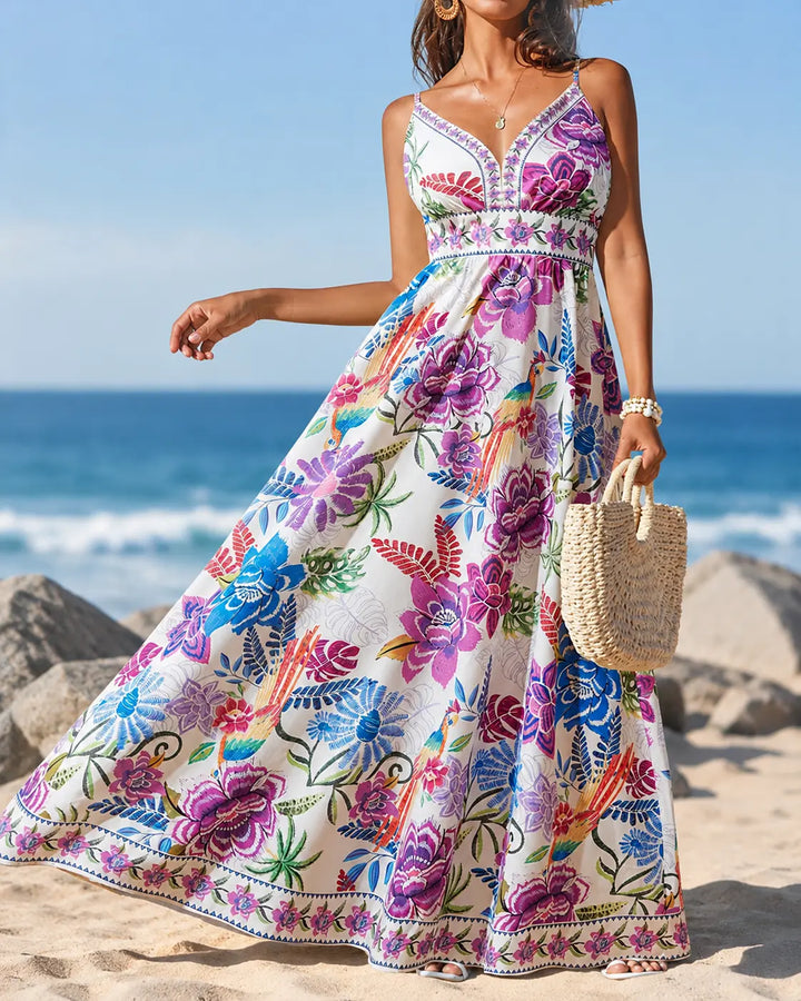 Marbella | Abito Maxi Tropical Bloom