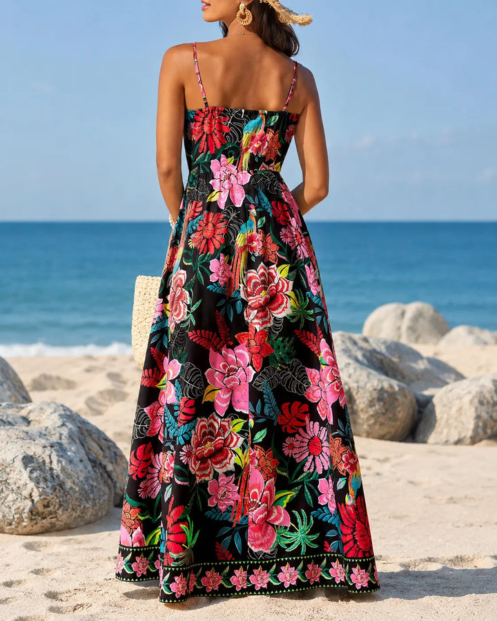 Marbella | Abito Maxi Tropical Bloom
