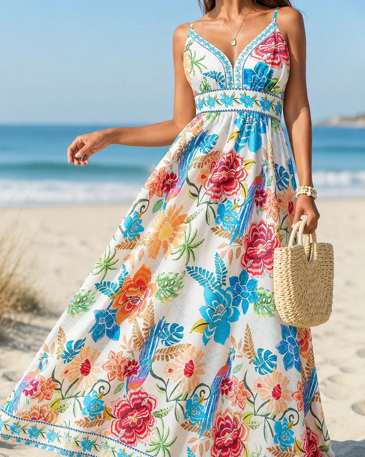 Marbella | Abito Maxi Tropical Bloom
