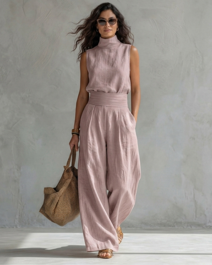María | Completo Elegante con Pantaloni Larghi e Top