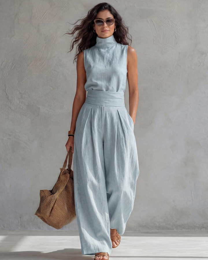 María | Completo Elegante con Pantaloni Larghi e Top