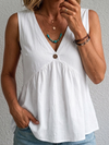 Charlotte | Top senza maniche in cotone con scollatura a V