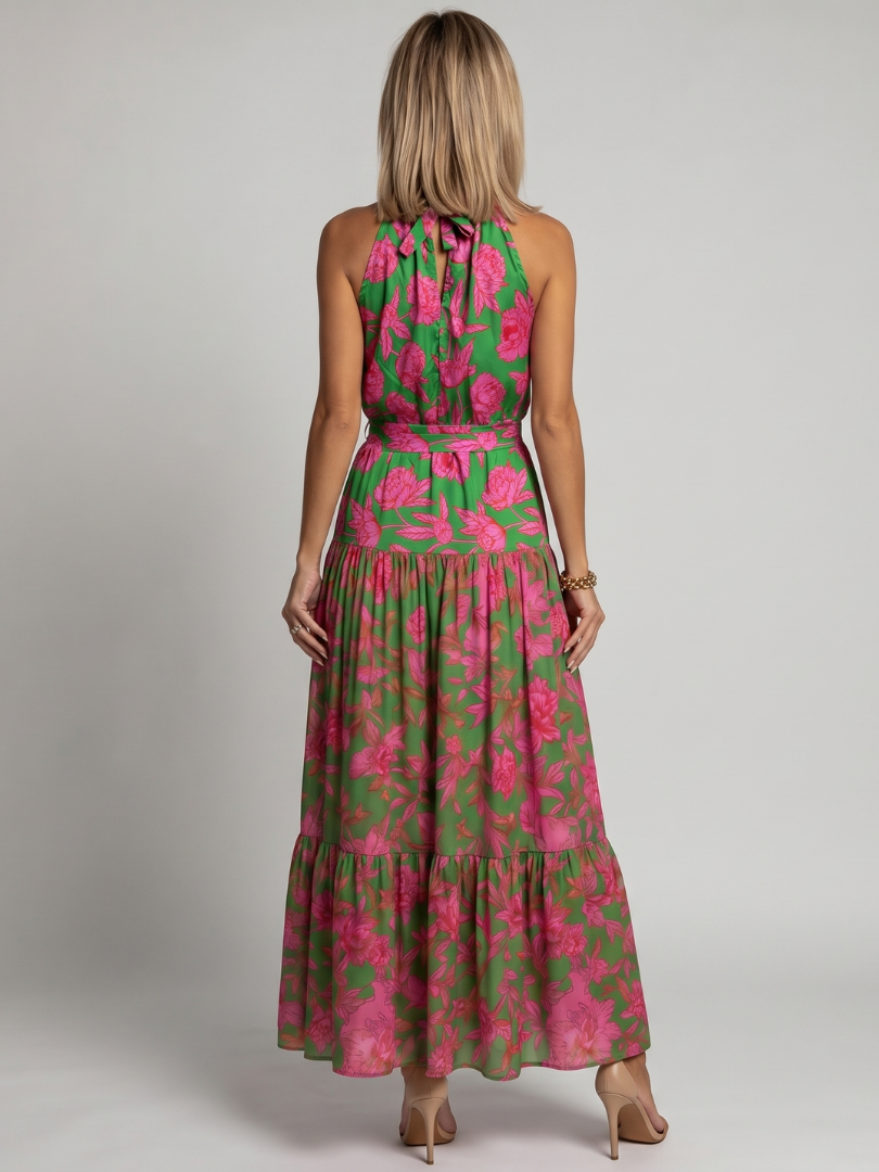 Rowen™ Abito Midi Drappeggiato con Collo All'Americana