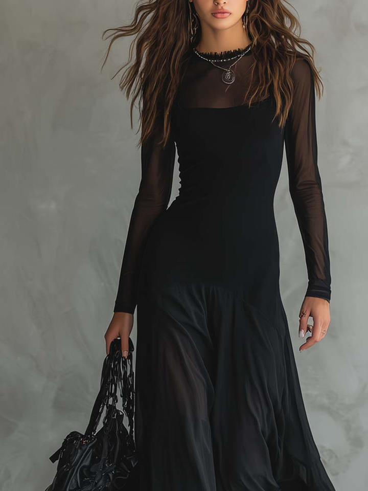 Neroa ¦ Abito maxi a vestibilità ampia in tulle nero
