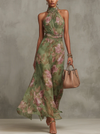 Juliana | Vestito Maxy Floreale con Scollo All'Americana
