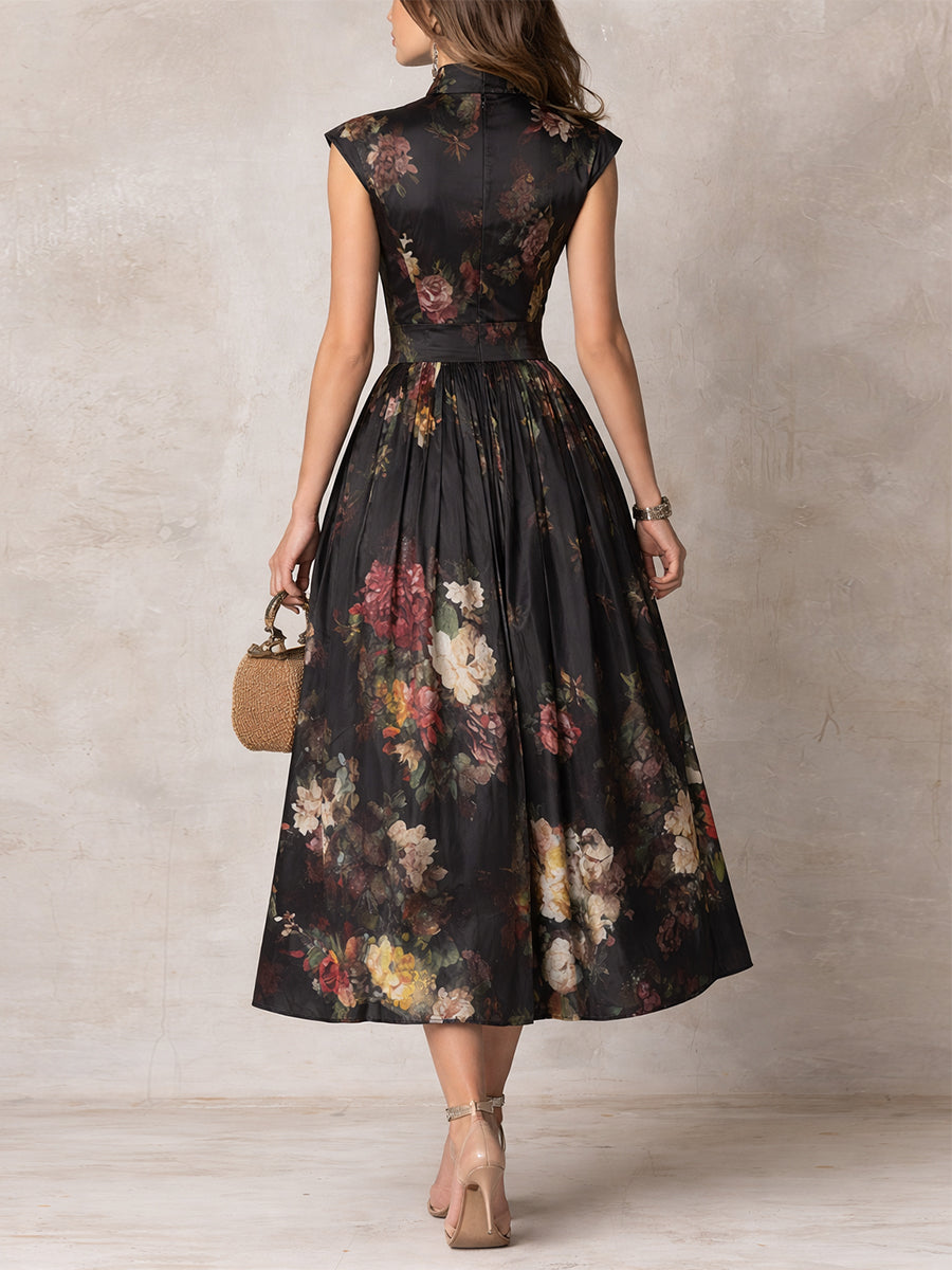 Anneliese | Abito Midi Floreale Plissettato