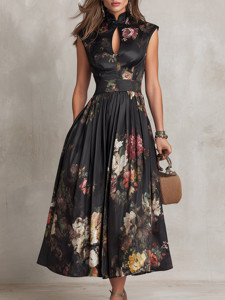 Anneliese | Abito Midi Floreale Plissettato
