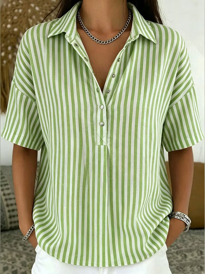 Madison | Camicia Polo a Righe in Lino