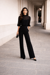 Valentina | Completo di tre pezzi che include una camicia trasparente e pantaloni a gamba larga.