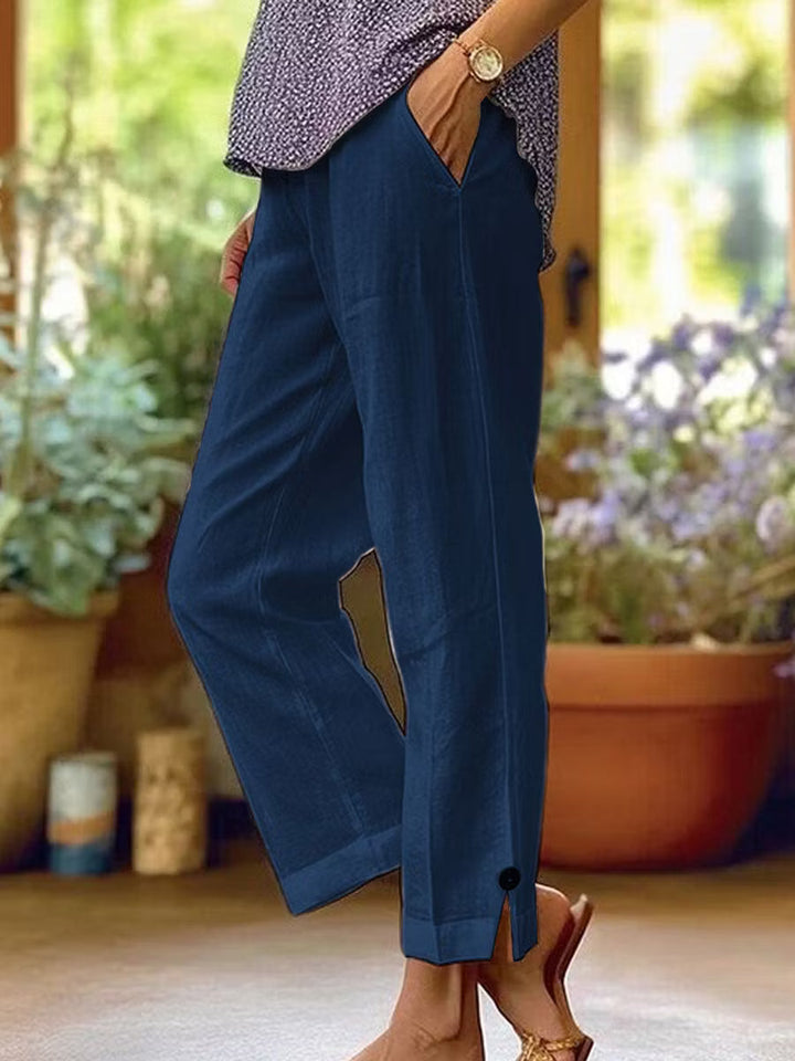 Brooke | Pantaloni dritti in cotone e lino
