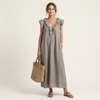 Josette | Abito Maxi con Scollatura a V e Volant