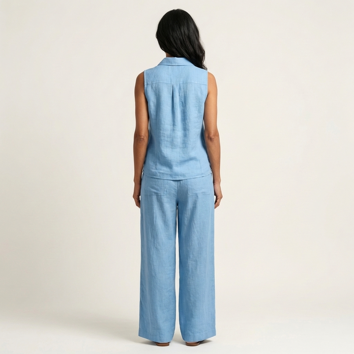 Twiila | Set Top Incrociato e Pantaloni a Gamba Larga