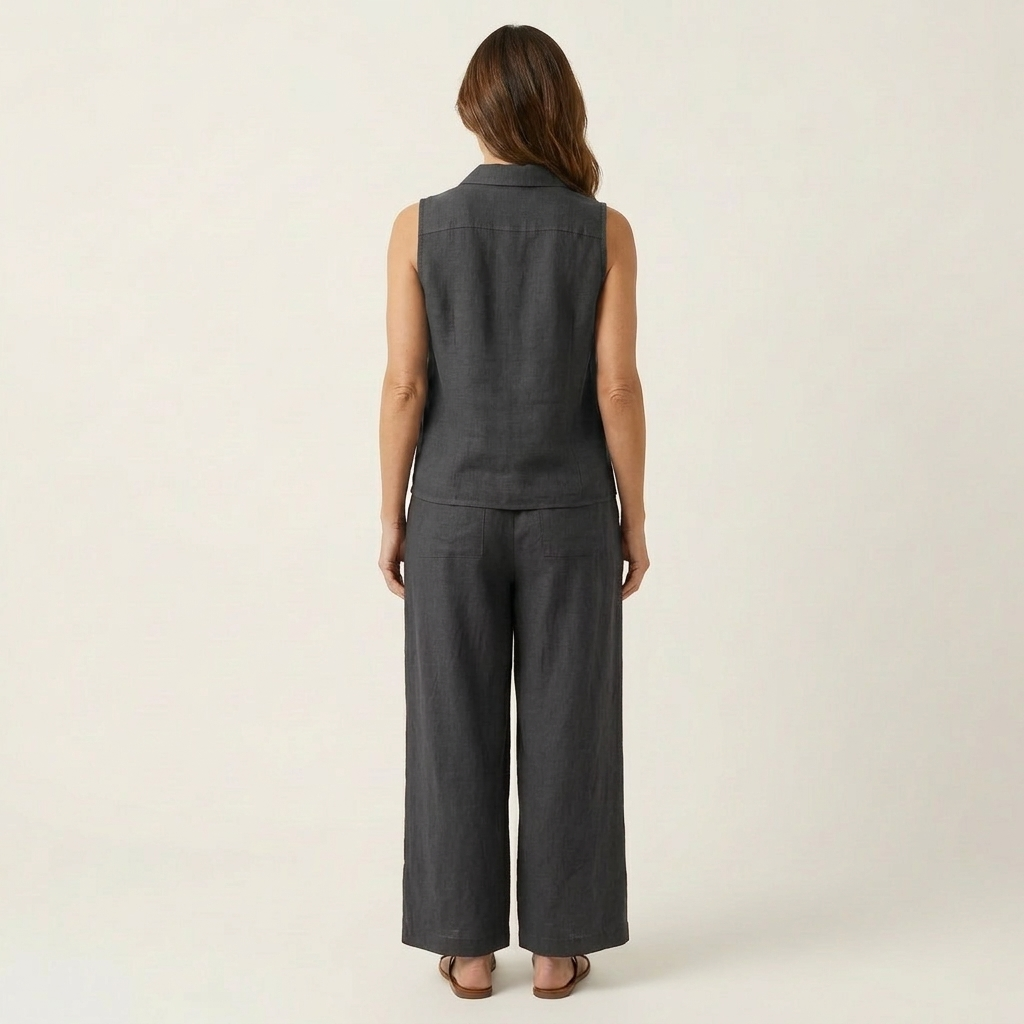 Twiila | Set Top Incrociato e Pantaloni a Gamba Larga