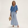 Juliana | Top Varsity a V e Set Pantaloni a Strisce Ampie