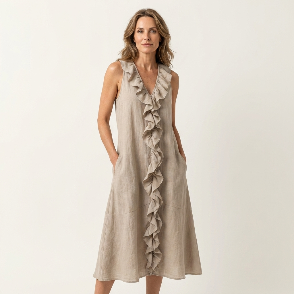 Vicky | Abito Maxi Senza Maniche con Rouches