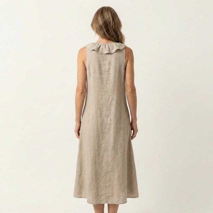 Vicky | Abito Maxi Senza Maniche con Rouches