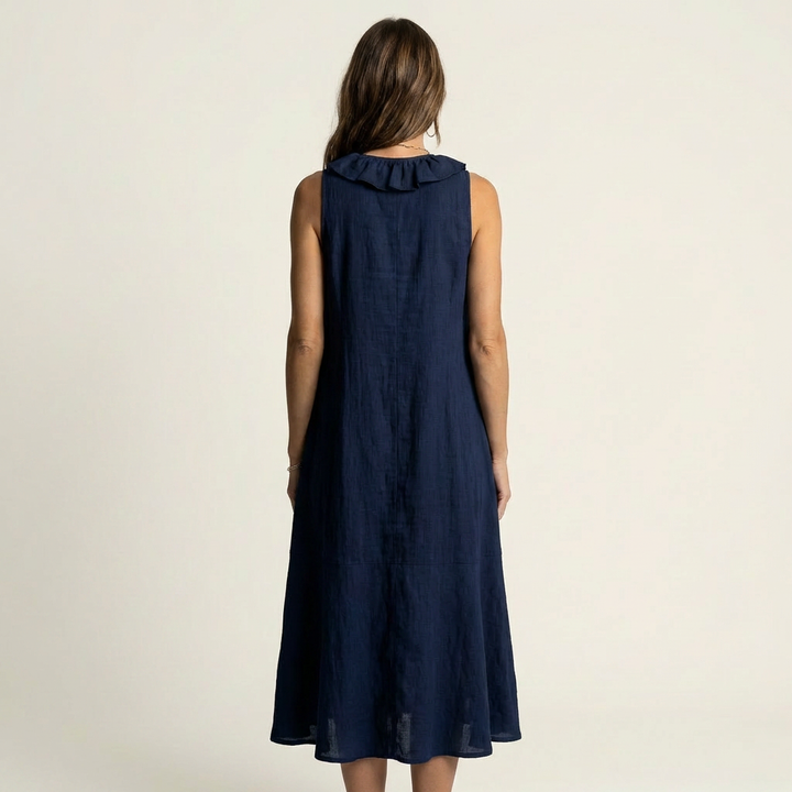 Vicky | Abito Maxi Senza Maniche con Rouches